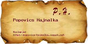 Popovics Hajnalka névjegykártya